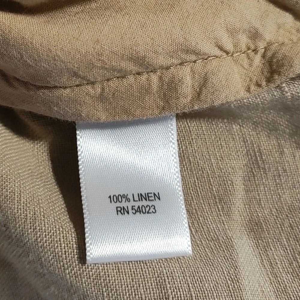 Banana Republic 100% Linen Pants Wide Leg Trousers Tan Career Coastal Size 10